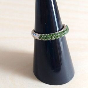 Chrome Diopside Half Band Ring